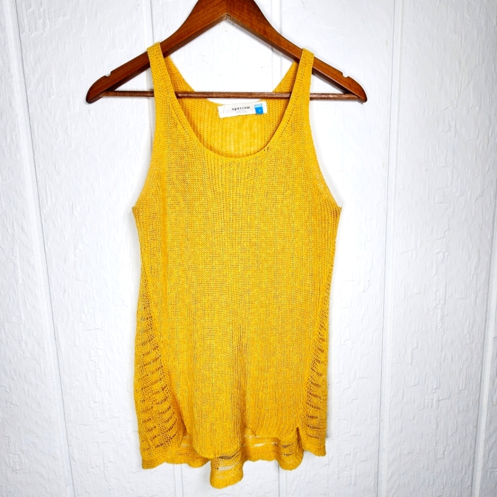Sunny Yellow Sleeveless Summer lightweight sweater. Size small